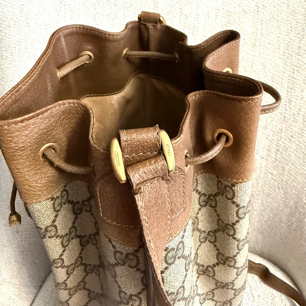 Authentic Gucci bucket shoulder bag brown monogram - Picture 12 of 16